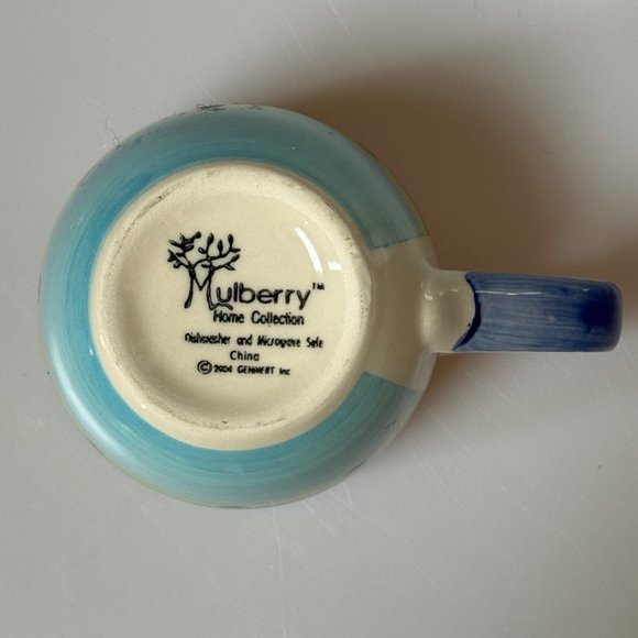 Mulberry Home Collection Mug Green Floral Stoneware Coffee Cup - Picture 4 of 6